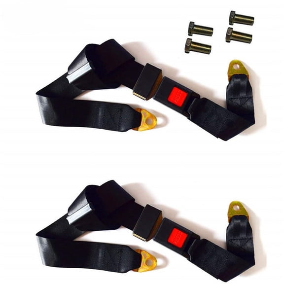 2packs Universal Lap Adjustable Seat Belt  - 2 Point Adjustable Safety Harness Kit Single Double Seat Lap Seatbelt Universal for Go Kart, UTV, Buggies, Club Golf Cart, Van, VR, Bus,Truck, Cars