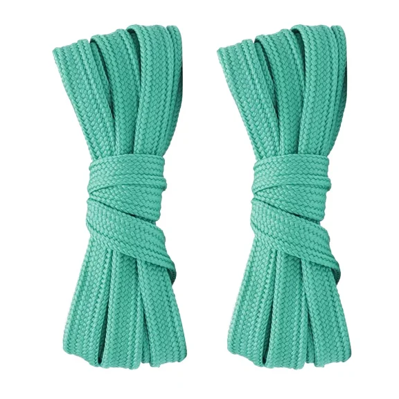2pair Double Layer Flat Shoelaces Cyan for Sneakers Boots 45 48 54 60 63 72 Inch
