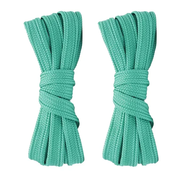 2pair Double Layer Flat Shoelaces Cyan for Sneakers Boots 45 48 54 60 63 72 Inch
