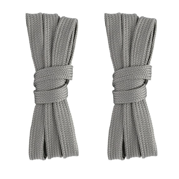 2pair Double Layers Flat Shoe Laces Strings Dark Gray for Sneakers 36 45 48 Inch