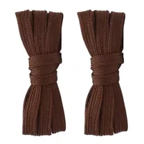 2pair Double Layers Flat Shoelaces Brown for Sneakers Boots 24 36 45 54 63 Inch