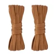 thumbnail image 1 of 2pair Double Layers Flat Shoelaces Light Brown for Sneakers 24 27 36 45 72 Inch, 1 of 7