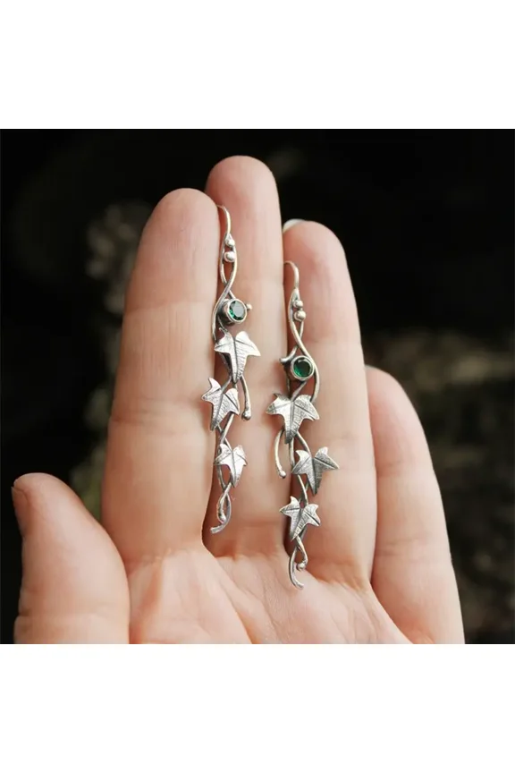 2pair Ivy Elven Botanical Leaf Design Earrings Bohemian Women's Earrings Party Gift Alloy Material Delicate Gift