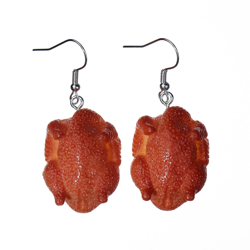 Thanksgiving Turkey Earrings - Stainless Steel Dangle Earrings With 18K Gold/Silver Plating, Novelty Gift For Women