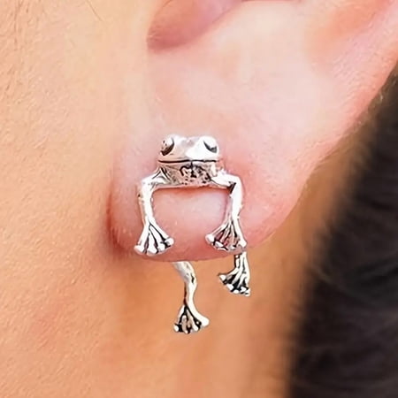 2pair Vintage Frog Earrings Set - Exquisite Animal-Shaped Studs with Intricate Details, Fashionable Holiday Accessories for Women, Classic Jewelry Gift Idea