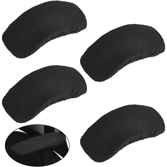 2pairs 2 Pairs Office Chair Armrest Covers Polyester Removable Computer Chair Armrest Slipcovers Replacement Covers for Desk Chair Computer Chair Rotating Chair Gaming Chairs Black Black DIY
