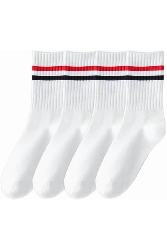 2pairs 2 Pairs Pilates Grippy Socks 260x150x3mm White Cotton Stripe Non Slip Long Socks for Sports Pure Barre Ballet Dance Workout 2pairs White Cotton