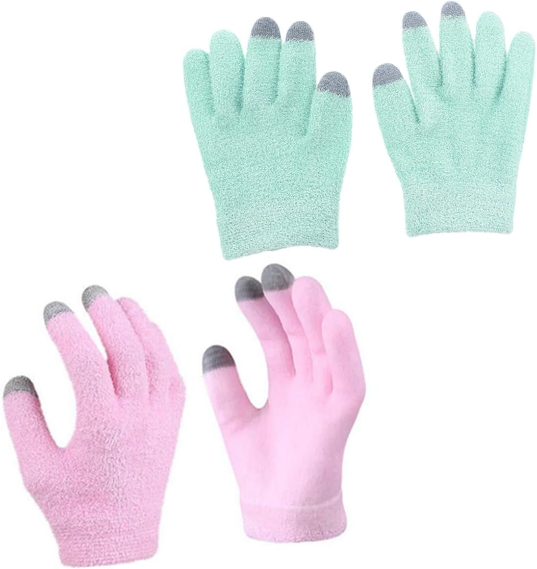 2pairs Gel Touch Screen Gloves Bath Mitt Gaming Gloves Spa Hand Mitts