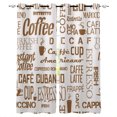 2panels Coffee Cup cortinas Word Brown Beans Bedroom Kitchen Blinds