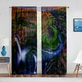 thumbnail image 1 of 2panels Waterfall with Nature Landscape Theme Forest River Thin Curtains for Living Room Bedroom r Curtain Window Drape, 1 of 5