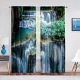 thumbnail image 1 of 2panels Waterfall with Nature Landscape Theme Forest River Thin Curtains for Living Room Bedroom r Curtain Window Drape, 1 of 5