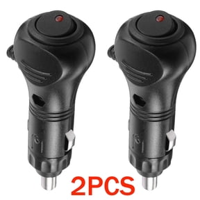 2pc 12V DC Cigarette Lighter Cable Charger Adapter Plug LED Status On/Off Switch