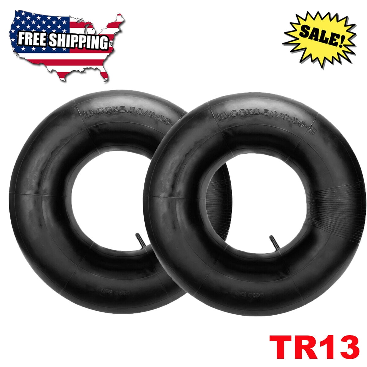 2pc 18X8.508 18X9.508 18.5X8.58 Lawn Mower/Trailer Tire Inner Tube TR13 Valve