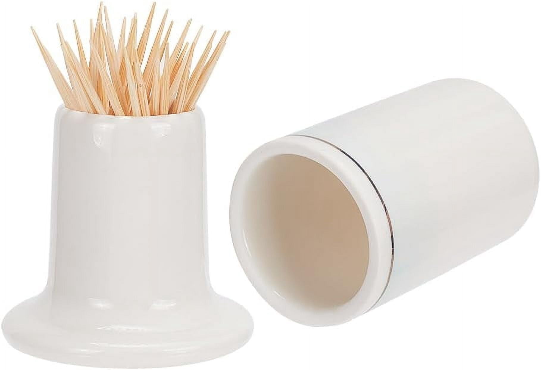2pc 2 Pcs Ceramics Toothpick Holders with Lid Flower Pattern Toothpick ...