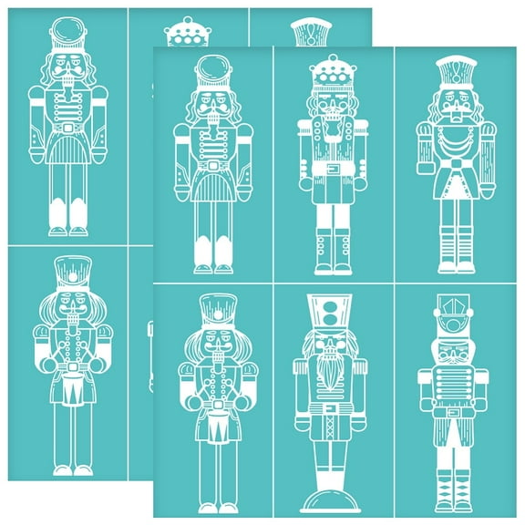 2pc 2Pcs 8.6x11 Inch Nutcracker Theme Self-Adhesive Silk Screen Printing Stencil Christmas Nutcracker Silk Screen Stencil Reusable Mesh Stencils Transfer for DIY T-Shirt Fabric Painting