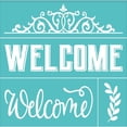 thumbnail image 1 of 2pc 2Pcs Self-Adhesive Silk Screen Printing Stencil Welcome Silk Screen Stencil Reusable Mesh Stencils Transfer Washable Home Decor for DIY T-Shirt Fabric Painting - 22x28cm DIY, 1 of 7
