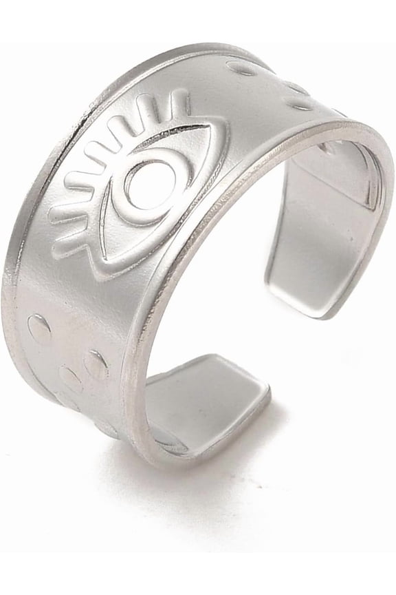 2pc 2pcs The Devil's Eye Opening Ring Primary Colour 201 Stainless Steel Inner Diameter 18mm For Men And Women Stainless Steel Color