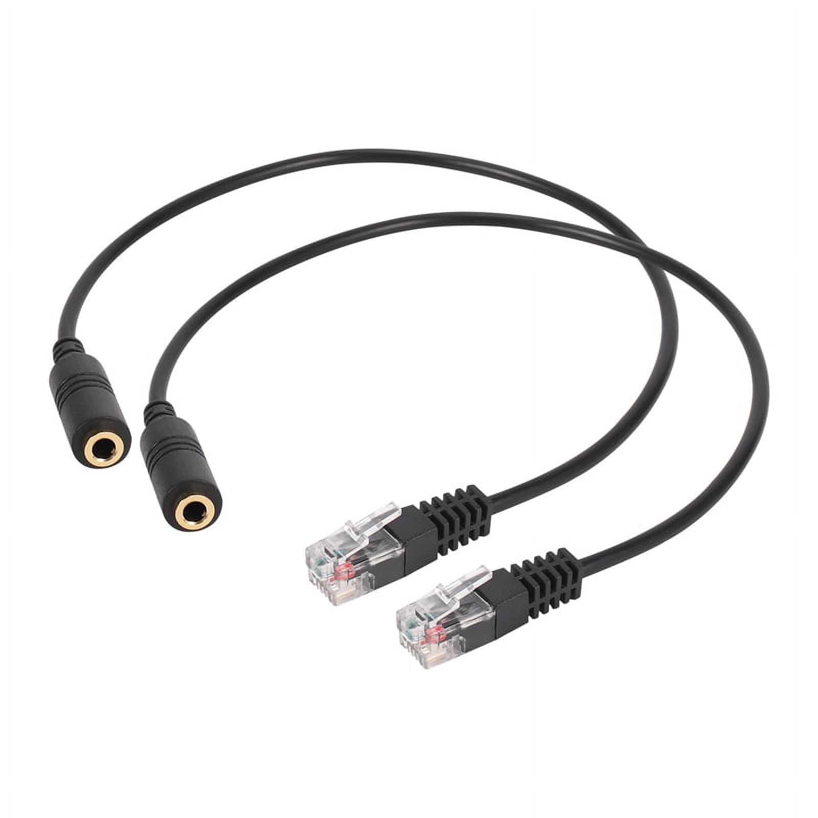 2pc Rj23 2pc 3.5mm Stereo Audio Headset to Jack Female to Male RJ9 Plug Adapter ...