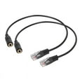 thumbnail image 1 of 2pc 3.5mm Stereo Audio Headset to Jack Female Male RJ9 Plug Adapter Converter Cable Cord, 1 of 4