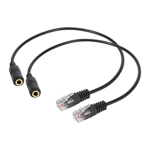 2pc 3.5mm Stereo Audio Headset to Jack Female Male RJ9 Plug Adapter Converter Cable Cord