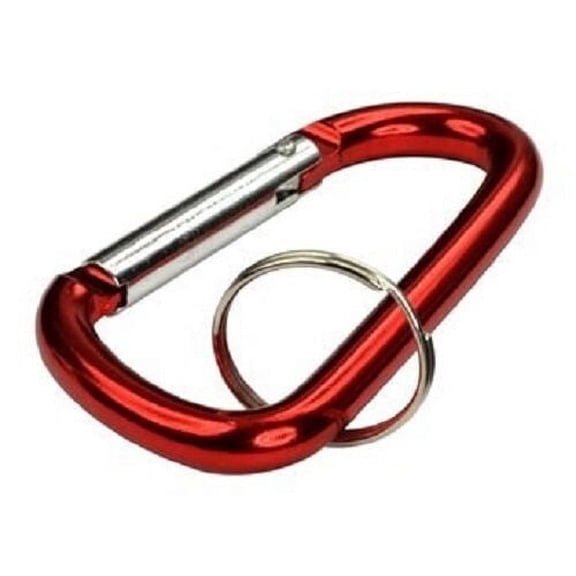 2pc 3" Aluminum Carabiner D-Ring Keychain Locking Spring Belt Clip Snap Hook RED