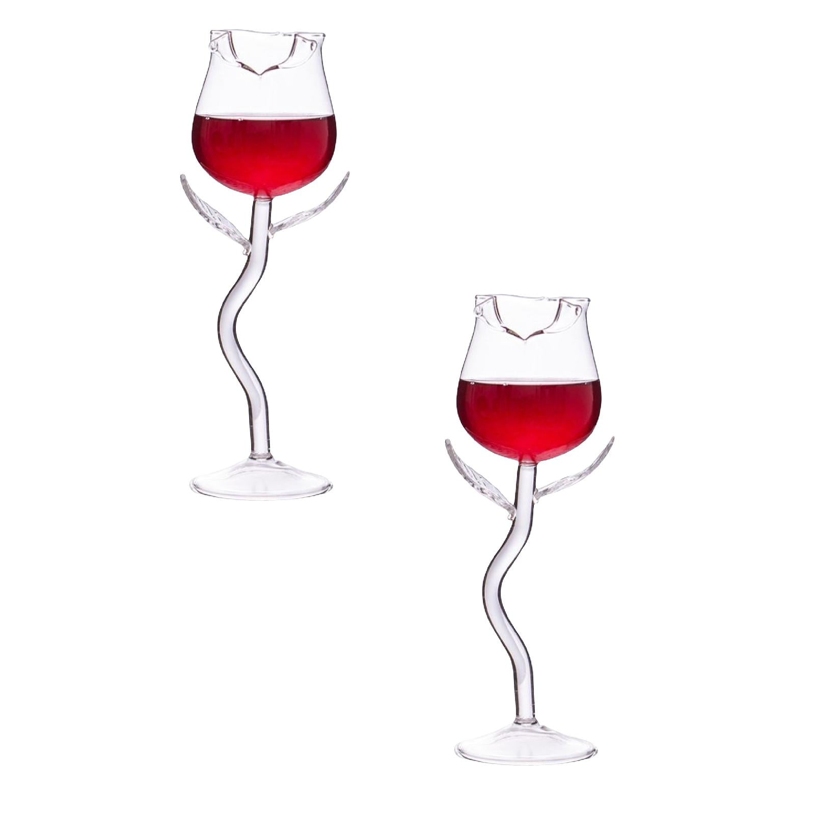 2pc 32 Oz Glass Water Bottle Sinus Rinse Bottle Hair Oil Bottle Rose Cocktail Glass Flower Red