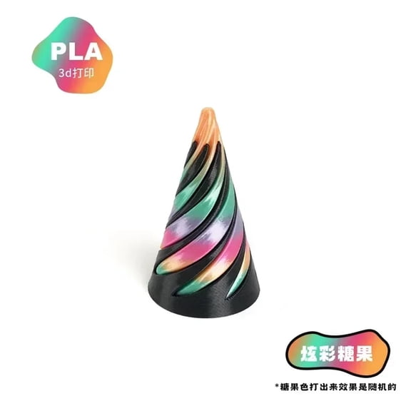 2pc 3D Printed Spiral Fidget  Decompression Spinning Three-Dimensional Structure Fingertip Dual Color Stress Relief  Desk