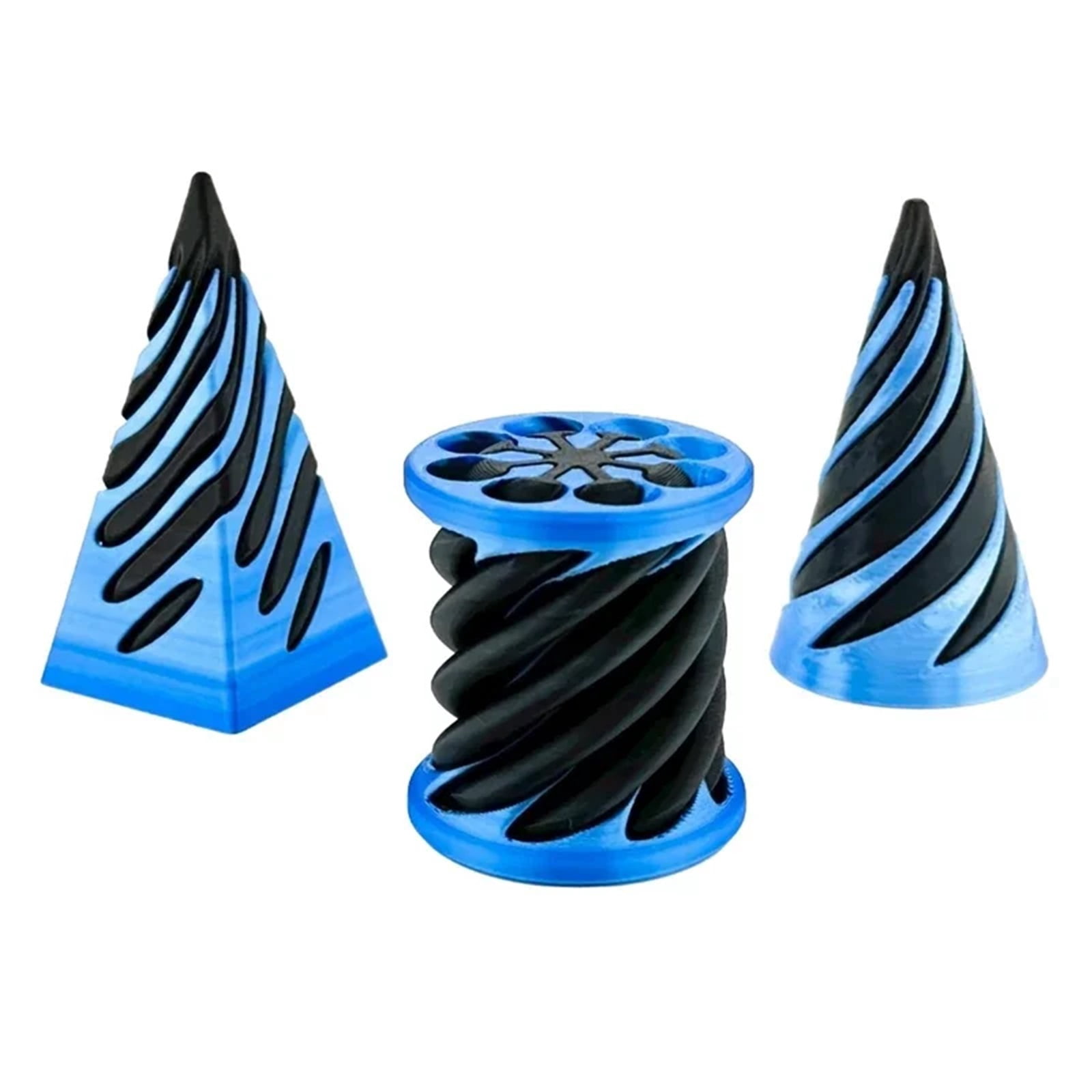 2pc 3D Printed Spiral Fidget  Decompression Spinning Three-Dimensional Structure Fingertip Dual Color Stress Relief  Desk