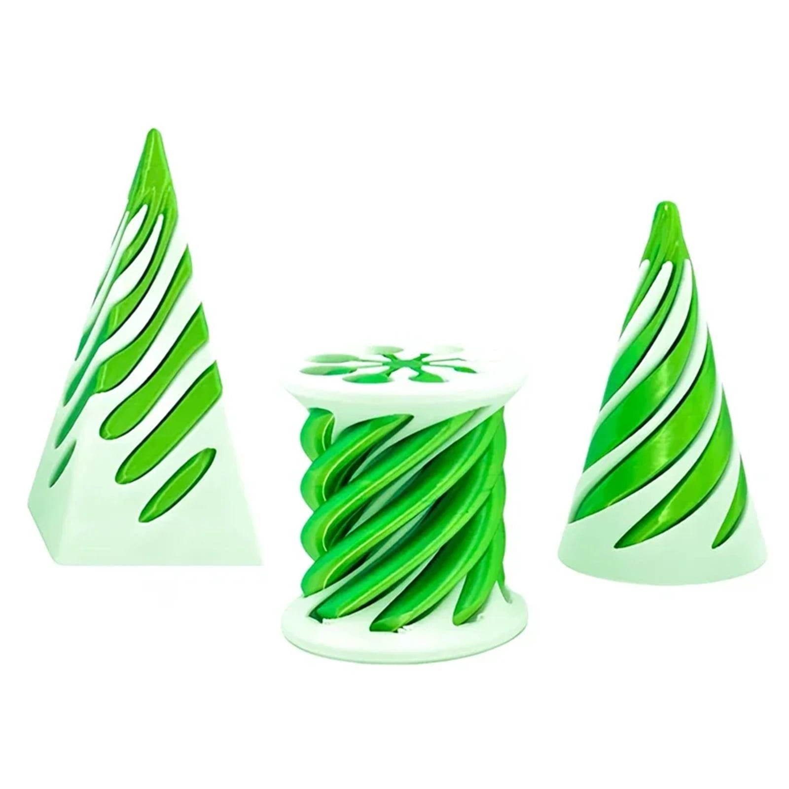 2pc 3D Printed Spiral Fidget  Decompression Spinning Three-Dimensional Structure Fingertip Dual Color Stress Relief  Desk