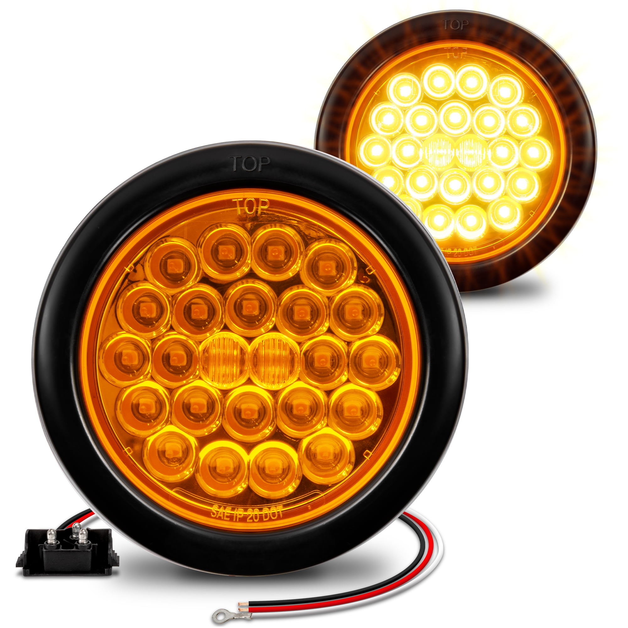 Grand General 78230BP Amber LED Park/Turn Light - 24 LED, Sealed, Oval Pearl, Pack Of 2