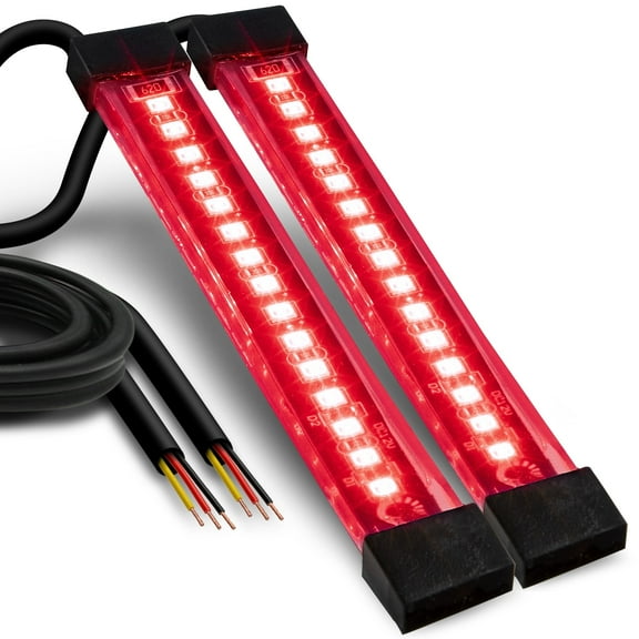 2pc 5" Red LED Motorcycle Turn Signal & Brake Tail Light Strip Kit for Bikes