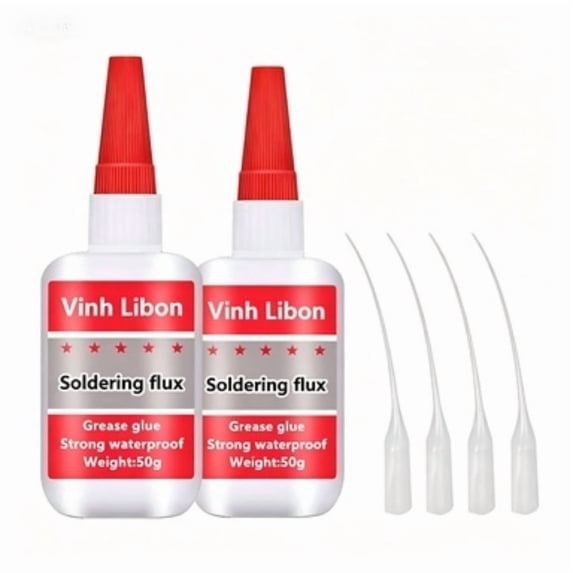 2pc 50ml High Strength Oily Welding Super Adhesive, Universal Clear Soldering Flux Repair Glue, Waterproof Quick Dry Glue for Leather, Ceramic and Multi-Material