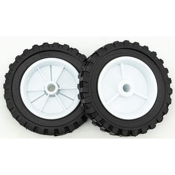 2pc 6" Flat Free Tire & Wheel with Plastic Hub