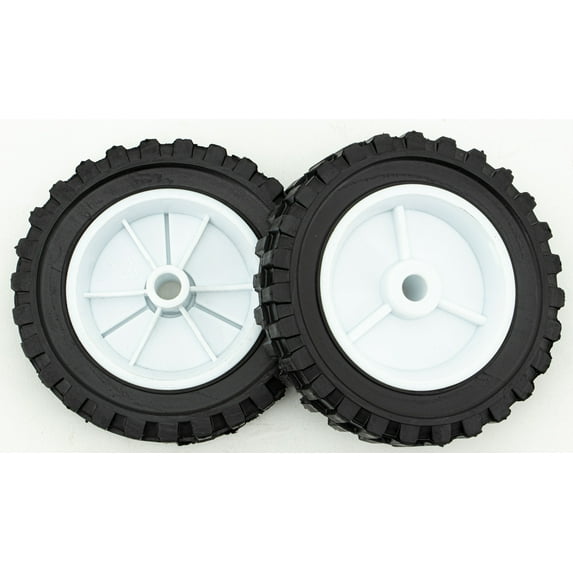 2pc 6" Flat Free Tire & Wheel with Plastic Hub