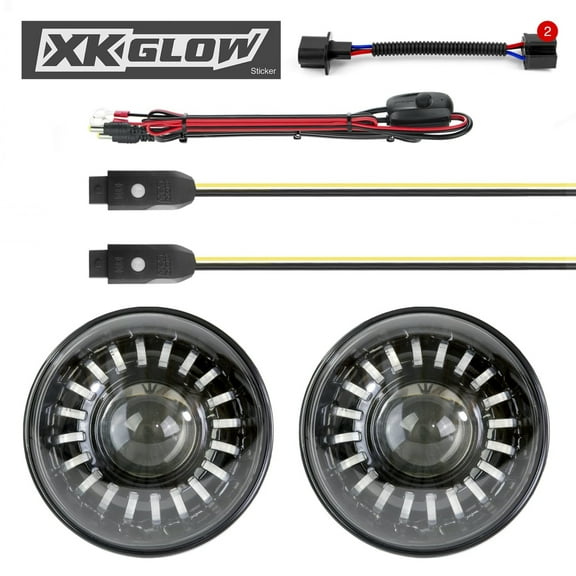 XKGLOW XK7INJPKIT 2X7 Inch RGB Jeep Light, Assorted colors