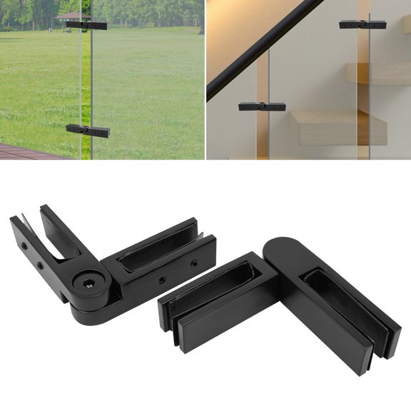 2pc 90-180 Adjustable Angle 304 Stainless Steel Glass Clamp Indoor Outdoor Glass Clamp