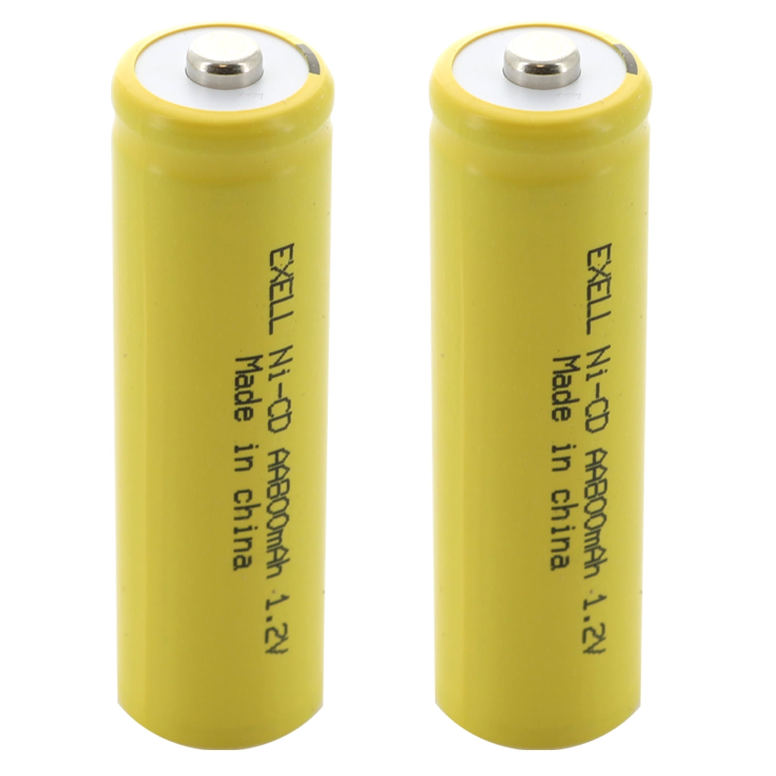 2pc AA 1.2V 800mAh NiCd Rechargeable Button Top Assembly Cell Batteries ...