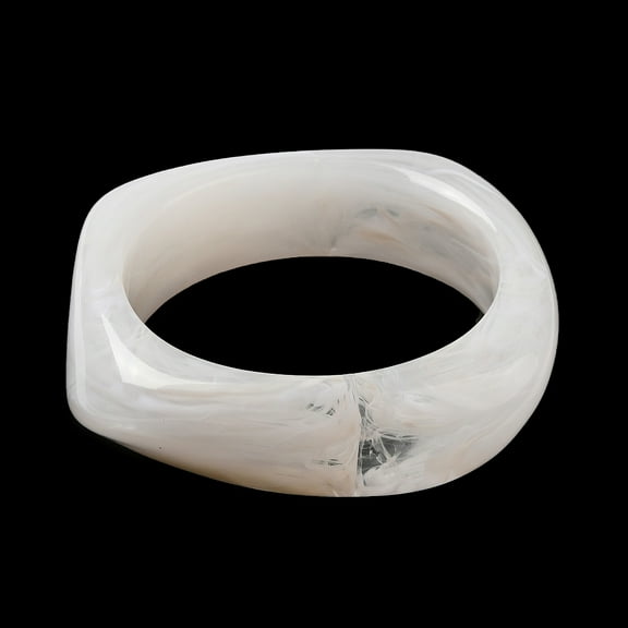 2pc Acrylic Bangle for Women White Inner Diameter: 2-1/2 inch(6.25cm)