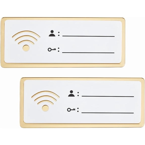 2pc Acrylic WIFI Sign Stickers Public Sign Rectangle White 80x200x3mm