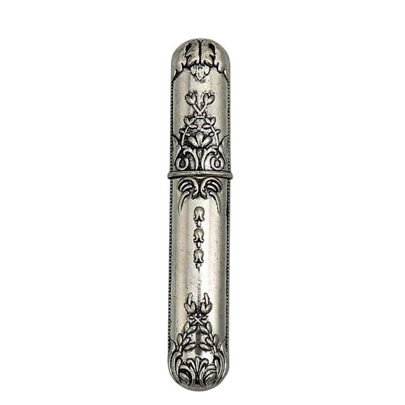 2pc Alloy Rhinestone Sewing Needle Holder Storage Case Needle Tube Toothpick Storage Organizer Box for Hand Craft Knitting Silver 88x15mm