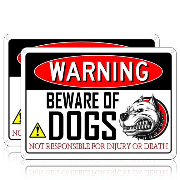 2pc Aluminum Warning Sign 25x18x0.08cm Rectangle with Word Word