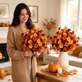 thumbnail image 1 of 2pc Artificial Fall Plants Flowers for Front Door Porch Patio Yard Balcony Autumn Decor, 1 of 4
