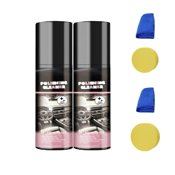 2pc Automotive Interior Polishing Agent Decontamination Maintenance Polishing Maintenance Glazing Antis-fouling Automotive Polishing Agent100ml