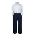 thumbnail image 1 of 2pc Baby Boy Kid Teen Formal Party Tuxedo Suit Dress Shirt w/ Color Pants Sm-20 (3T, Navy), 1 of 1