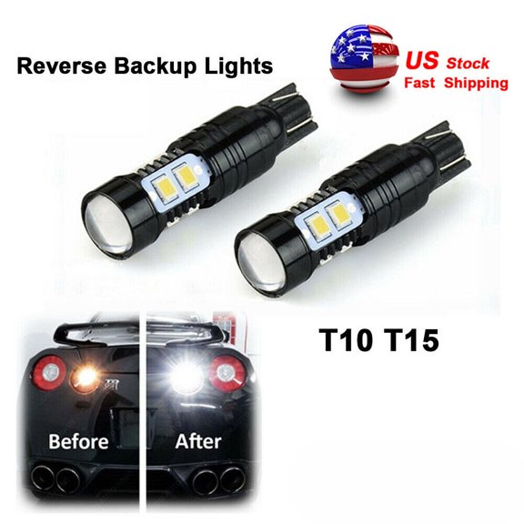 2pc Backup Reverse Bulbs LED Lights 50W 921 912 T10 T15 HID 6000K White 50W New