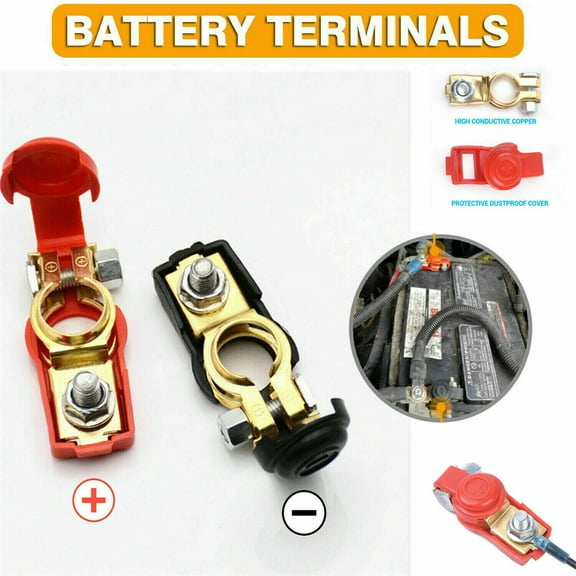2pc Battery Terminal Car Vehicle Quick Connector Cable Clamp Clip