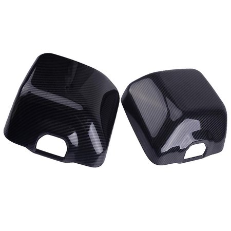 2pc Black Carbon Fiber Exterior Right & Left Side Door Mirror Cover Trim Accessories Fit For Wrangl