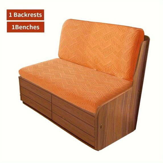 2pc Boho Style Rv Sofa Cover Set - Elastic Easy Installation Machine Washable - Dust-proof Anti-pet Scratching - Sofa and Camper Protector - Includes Backrest and Bench Cushion Cover