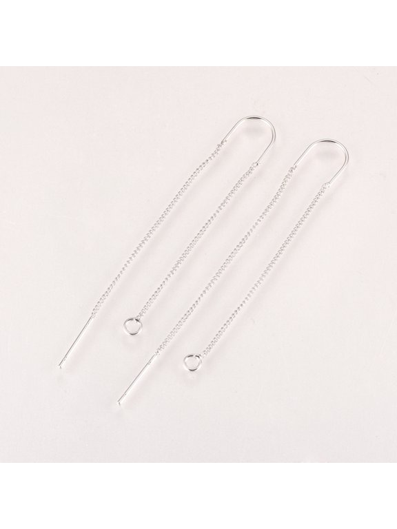 2pc Brass Stud Earring Findings Ear Threads Nickel Free Real Platinum Plated 103mm Hole: 2mm Pin: 0.8mm DIY