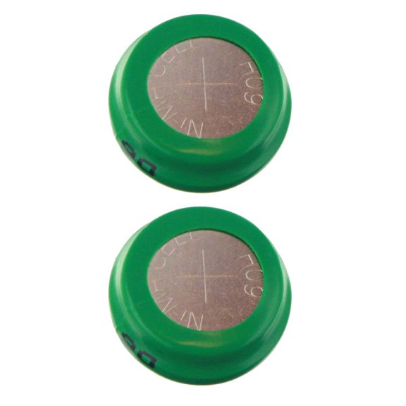 2pc Button 80mAh Rechargable 1.2V NiMH Flat Top Batteries